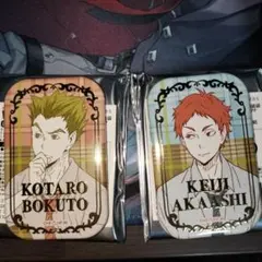 ハイキュー　スクエア缶バッジ　木兎光太郎　赤葦京治