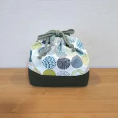 北欧風丸柄　巾着お弁当袋　 ハンドメイド