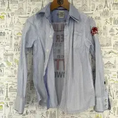 140cm 10歳　SCOTCH AND SODA 長袖シャツ 青白チェック