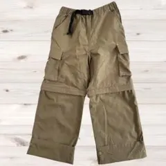 キッズ カーゴパンツ 2WAY ロングパンツ ハーフパンツ カーキ オリーブ