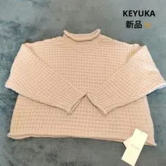 KEYUCA 格子柄 ロールネックセーターのサムネイル