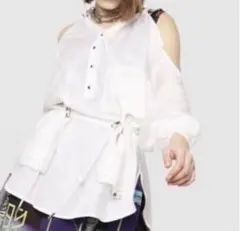 DIESEL デイーゼル 長袖 ホワイト シャツ 肩あき オフショルダーのサムネイル