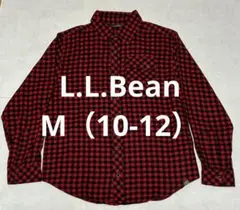L.L.Bean エルエルビーン　赤×黒チェック 長袖ネルシャツ Mサイズ