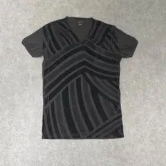 DIESEL M 00s y2k 幾何学柄 ダメージ テロ感 vネック Tシャツ