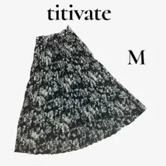 美品✨titivate ロングスカート プリーツスカート レディース 花柄 ゴム