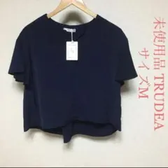 未使用品 トルディア 袖フリル とろみ ブラウス M ネイビー TRUDEAのサムネイル