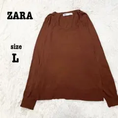 ZARA ザラ ニット セーター 長袖 薄手 クルーネック インナー 無地 秋