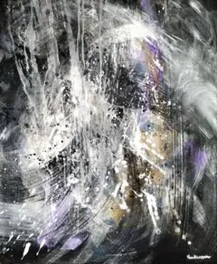 抽象アクリル画 赤と白の表現 - メルカリ