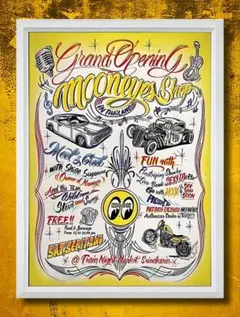 MOONEYES / ムーンアイズ【A4サイズ写真ポスター額装付き２点セット】