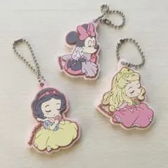 ディズニー ラバーマスコット キーホルダー 3点ミニー 白雪姫 オーロラ姫