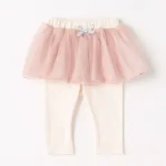 プティマイン　チュールつきレギンス　ベビー80サイズ　ライトピンク