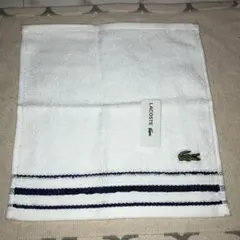 LACOSTE ハンカチ ホワイト ストライプ デザイン