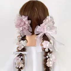 成人式 結婚式 卒業式 髪飾り 前撮り ヘアアクセサリー ツインテール -382