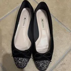 DIANA バレエシューズ 23.5cm ブラック/グリッター