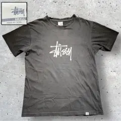 00s STUSSY フェード tシャツ ブラック ロゴ 古着 S ダメージ 黒