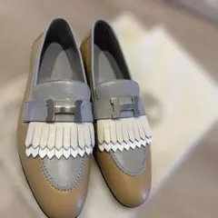 新品　エルメス　ロワイヤル　37 ベージュ　ゴビ HERMES エルメス スニーカー レザー ベージュ ブラック 37（約