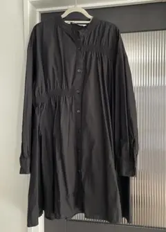 ZARA シャーリング　シャツワンピース チュニック シャツ　ギャザー