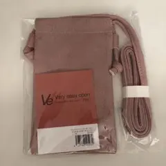 【新品】スマホポーチ ネックポーチ ショルダー ピンク　バネ口