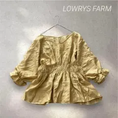 187✳︎ローリーズファーム【F】ギャザー入り ボートネック トップス 五分丈