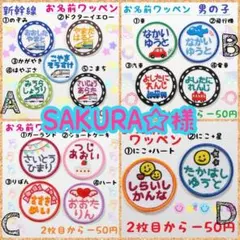 『SAKURA☆様』お名前ワッペン