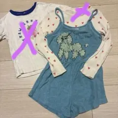 the campament 3-4y 難あり　3点セット　長袖　Ｔシャツ　サロペ