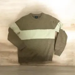 BEAMS ライン クルー ニットセーター Mサイズ 定価13000のサムネイル