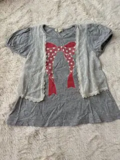 Hushush リボン柄 半袖Tシャツ 120cm 女の子のサムネイル