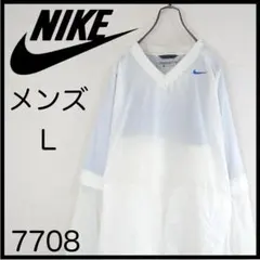 Y*K様 ナイキ　ゴルフ　ナイロンジャケット　白　L　Vネック　半袖　２WAY