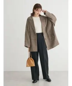 【極美品】グリーンパークス ヘンリーボーン チェスターコート ブラウン