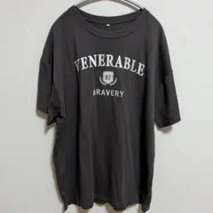 VENERABLE BRAVERY ロゴ刺繍 Tシャツ グレー M