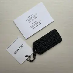 coach コーチ　本革　レザータグ　チャーム　キーホルダー