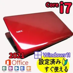 ブルーレイ✨人気のルビーロゼ Core i7 快適SSD ノートパソコン 東芝