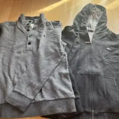 BURBERRYグレー フード付き と　パーカー コットン混紡