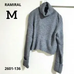 RAMIRAL【M】ローゲージ タートルネックニット グレー
