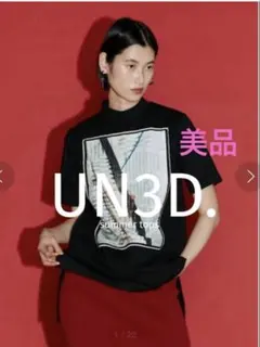 日本製 UN3D. アンスリード ランダムピクセルTシャツ トップス 38白