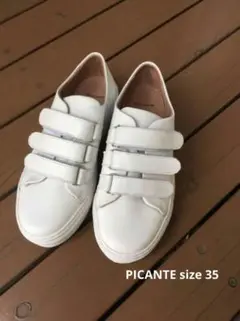 PICANTE ピカンテ ホワイト スニーカー ベルクロ レザー 白 22.5㎝