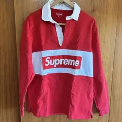 Supreme ポロシャツ M レッド　ラガーシャツ　ボックスロゴ