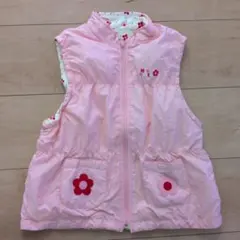 ミキハウス 花柄ポケット ベスト ピンク