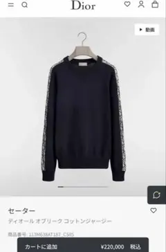 Dior オブリーク ジャガード　ニット　セーター　113M638AT187のサムネイル