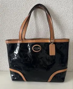 美品　COACH シグネチャー ハンドバッグ ブラック　グレー　F19248 美品 COACH シグネチャー ハンドバッグ ブラック グレー F19248 - メルカリ