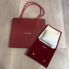 カルティエ　Cartier 赤 スエード ポーチ 時計ポーチ ジュエリーポーチ