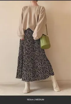 fifth レオパードプリーツロングスカート