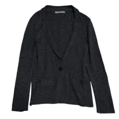 theory luxe シルクニットジャケット 霜降り チャコールグレー 38のサムネイル