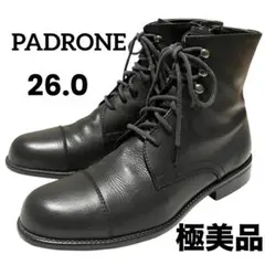 【極美品】◾️パドローネ◾️レースアップブーツ◾️サイドジップ◾️レザー◾️ブラック