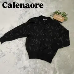 【Calenaore】カレナオーレ グラフィック長袖カーディガン ブラック