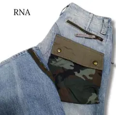 RNA　ストレートデニム　ミリタリー加工　ダメージ　フラップポケット　Mサイズのサムネイル