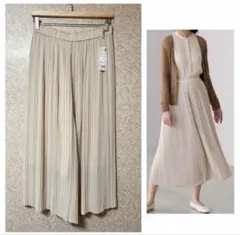 大きいサイズ UNIQLO ユニクロ シフォンプリーツ スカートパンツ L