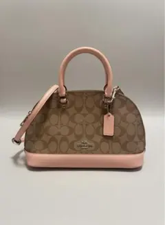 COACH 2WAY シグネチャー柄ショルダーバッグ ピンク