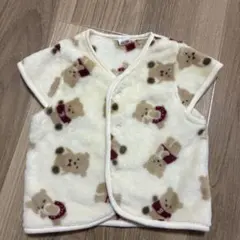 ベビーベスト クマ柄 フリース 80