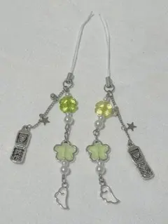 クローバーコア ビーズ ストラップ y2k 2つセット